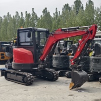 Excavator Crawler Fullwin 4000kg Mesin Kubota 11.8kW Kabin 0.025m3 Bucket Kedalaman Penggalian 2200mm Konstruksi Pemindahan Tanah