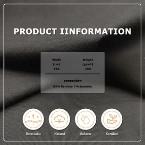 Tela <span class=keywords><strong>de</strong></span> Fibra <span class=keywords><strong>de</strong></span> Bambú 95% y Spandex <span class=keywords><strong>5</strong></span>% al Por Mayor a <span class=keywords><strong>Precio</strong></span> Económico para Confección <span class=keywords><strong>de</strong></span> Ropa - Product Image 2