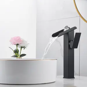 Black Minimalist Style Bathroom Faucet Hot Cold Water Sink Mixer Tap 304 Stainless Steel Basin Faucets