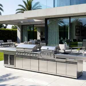 <span class=keywords><strong>Barbecue</strong></span> composite en acier inoxydable 304, station de grillades avec tiroir, armoire, nouvelle cuisine extérieure moderne - Product Image 1