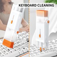Kit de nettoyage de clavier portable 8-en-1; brosse de nettoyage multifonctionnelle pour écran de clavier pliable; ordinateur portable, casque d'écoute, téléphone portable