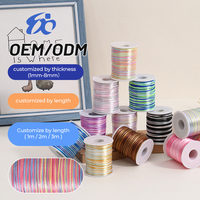 Fil de soie coréen multicolore à 7 brins de 1,5 mm, cordon en polyamide tressé rond pour emballage cadeau, fabrication de bijoux et emballage