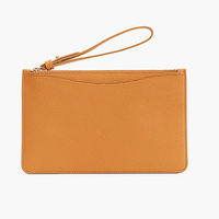 Pochette en cuir PU de haute qualité pour femme, portefeuille à poignet en cuir avec fermeture éclair dorée