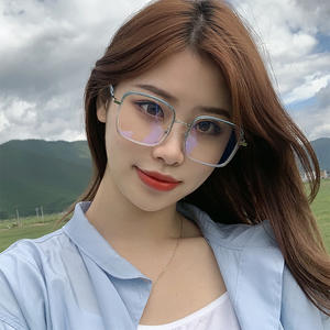 Nuevas gafas TR90 anti luz azul con montura cuadrilátera, estructura metálica completa, lentes AC, gafas para computadora, para uso a la moda. - Product Image 1