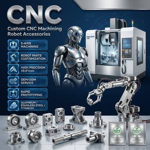 Composants d'armes robotiques pour usinage CNC, pièces de joint de <span class=keywords><strong>robot</strong></span> personnalisées, aluminium, titane, acier inoxydable, tournage et fraisage CNC - Product Image 1
