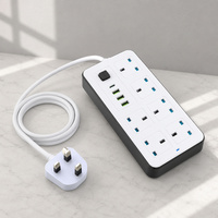 Multiprise domestique à interrupteur unique, 3 ports USB + 1 port TYPE-C, 4 ou 6 prises, spéciale Moyen-Orient, de type britannique