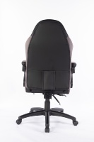 Chaise de bureau et de gaming élégante en cuir et tissu, inclinable, avec repose-pieds, pivotante à 360°, structure en acier, vérin à gaz 3 positions