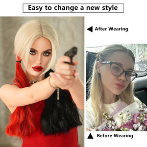 عروس مجنونة وزي أسود جدائل ضفيرة حمراء هالوين اسحب كوين للانتحار فرقة - Product Image 5