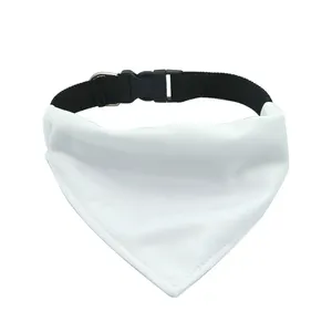 Wholesale Custom Printed Logo Triangle Plaid White Polyester Sublimation Collar Scarf Cat Pet Dog Bandana For Dog