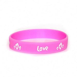 Custom Printed Silicone Wristband <b>Love</b> Logo Colored <b>Bracelet</b> for Couples Valentine's Day Promotions Other Events Wristband - Product Image 6