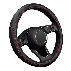 Funda <span class=keywords><strong>de</strong></span> cuero <span class=keywords><strong>de</strong></span> microfibra para volante <span class=keywords><strong>de</strong></span> coche, Protector Universal antideslizante <span class=keywords><strong>de</strong></span> 15 pulgadas, color negro - Product Image 1