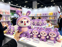 Peluche Lapin Mignon Personnalisable pour Cadeau d'Affaires, Mascotte de Marque, Jouet en Peluche Doux en Forme de Lapin de Dessin Animé
