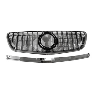 Grille avant de remplacement pour Mercedes-Benz Vito W448, entièrement noire avec bandes argentées, en ABS, 2021-2024 - Product Image 2