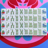 Tuiles de Mahjong Américaines à Motif Arbre de Noël en Acrylique Blanc, Ensemble Personnalisé pour Soirée de Fête et Soirée de Jeu en Famille