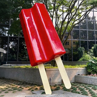 Hoogwaardig groot ijshoorntje sculptuur van glasvezel, buitensculptuur van glasvezel ijshoorntjes