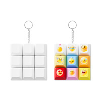 New Sublimation Blanks Keyboard Fidget Keychain DIY Keycap Stress Relief Decompression Button Finger Clicker for Office Gift