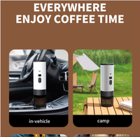 Machine à café expresso portable électrique sans fil HY pour voiture et maison, camping, compatible capsules et café moulu, idéale pour les voyages