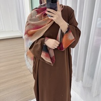 Nouvelle Abaya Ombre Aquarelle Marbre Tie-Dye Imprimée Ensemble Abaya Islamique Premium Vêtements Islamiques Abaya Robe Femme Musulmane