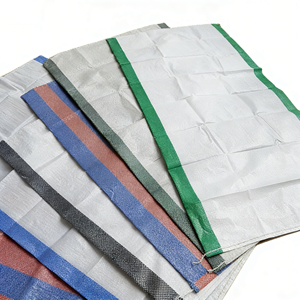 White and Black Recycled PP Woven Plastic Grain Sack Bags with Offset Printing 50kg - Product Image 3