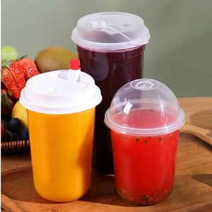 Gobelet jetable en PP transparent givré en forme de U, personnalisé avec logo, pour boissons froides et chaudes, avec couvercle, 90-380/500/700U, fabriqué sur mesure en usine - Product Image 1