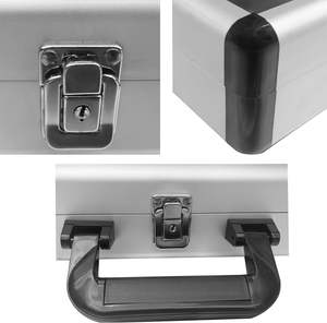 Portable <strong>Aluminum</strong> Trade Show Display Case Clear Acrylic <strong>Briefcase</strong> &amp; Sport Card Suitcase Lockable Jewelry/Collectible Display <strong>Box</strong> - Product Image 3