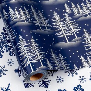 Luxurious customizable 80g Christmas gift wrapping <b>paper</b> with various Christmas tree design <b>elements</b> Multiple options available - Product Image 4