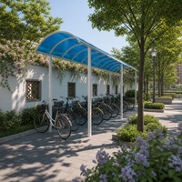 Abri de voiture en aluminium avec toit en polycarbonate, plusieurs emplacements |   Abri pour voitures commerciales pour bureau, résidence et parking