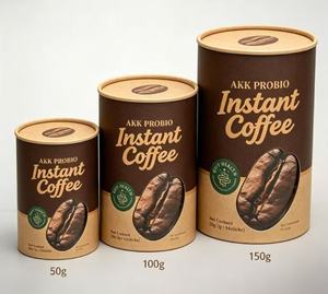 Eco-Friendly Kraft Paper Coffee Tube With Open <b>Window</b> Cylindrical Canister For Coffee Beans Storage - Product Image 2