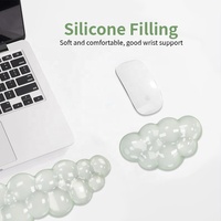 Tapis de souris en gel de silicone transparent en forme de raisin de dessin animé avec repose-poignet, imprimé UV vert, petit format pour usage au bureau