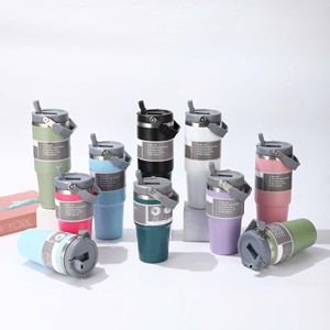 Chất Lượng Cao 600/900 Ml Uống Cốc Nhiệt Thép Không Gỉ Cốc Cà Phê Với Rơm Nắp Biểu Tượng Tùy Chỉnh Thiết Kế Độc Đáo Mang Theo Rượu Vang Cốc - Product Image 1