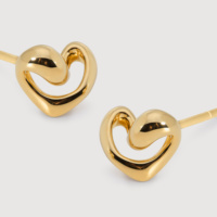 Boucles d'oreilles clous cœur en or 14 carats, hypoallergéniques, de marque de créateur, vente en gros, bijoux en argent sterling 925, motif cœur