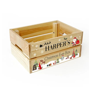 Cajas de regalo de Nochebuena personalizadas Artesanía de madera Cajas de regalo de madera elegantes y letreros de pared para regalos de vacaciones - Product Image 3