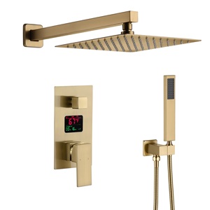 Juego de Ducha Dorado de 3 Vías para Baño Dima, Fabricante de Grifos, Cabezal de Ducha de Lluvia, Válvula Digital, Ducha de Mano + Grifo para Bañera - Product Image 1