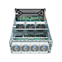 4U Aluminium GPU Server Chassis 8 4090 gaya keren ATX USB Gaming AI Rendering kasus dalam saham rak-mount penggemar