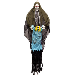 Decoración de Halloween: Bruja Anciana Colgante, Fantasma, Casa Embrujada, Tela Desgastada, Atmósfera de Terror, Accesorio - Product Image 1