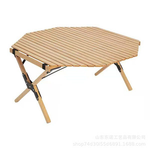 โต๊ะพับแปดเหลี่ยมไม้บีช 60x60x45 ซม. โต๊ะปิกนิกพกพาสำหรับตั้งแคมป์กลางแจ้ง - Product Image 5