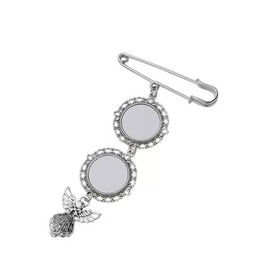 Broche de Metal Banhado a Ouro com Tema de Anjo para Sublimação e Gravação, Tema Natalino, <span class=keywords><strong>DIY</strong></span>, Impressão Unilateral, Venda Quente Transfronteiriça - Product Image 4