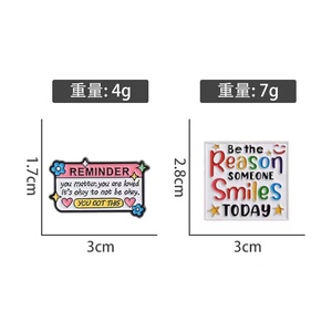 Distintivo Colorato con Lettere, Spilla per Studenti, Decorazione per Cappelli, Fusione in Lega di Zinco UV, Promemoria per la Festa del Papà, Ti Amo, Sei Importante, <span class=keywords><strong>È</strong></span> Ok - Product Image 5
