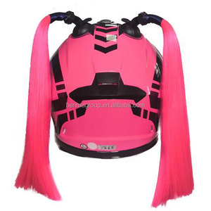 Accesorios de moda para motocicleta, casco colorido para mujer, peluca, Coleta, Coleta, casco de motocicleta, pelo - Product Image 2