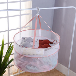Yihang Foldable Double Layer Drying <b>Basket</b> Round Mesh Clothes Dryer Hook Type For Indoor Use - Product Image 4