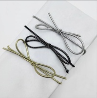 Noeuds papillon élastiques faits à la main en or et argent métalliques avec cordon pour étiquettes, nœuds élastiques pour décoration de sapin de Noël YRE54