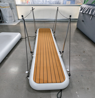 Passerelle gonflable renforcée pour la sécurité, plateforme flottante avec poteaux de support et cordes