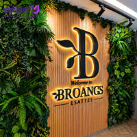 Enseigne murale LED 3D personnalisable en acier inoxydable, étanche IP65, contrôle par télécommande/application, options multicolores pour usage commercial/extérieur
