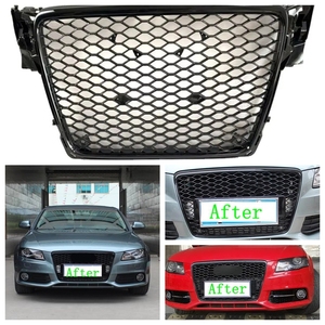 Pour <span class=keywords><strong>Audi</strong></span> A4 <span class=keywords><strong>B9</strong></span> <span class=keywords><strong>Rs4</strong></span> S Line, calandre de pare-chocs <span class=keywords><strong>avant</strong></span>, matériau ABS, 2008-2012, emblème logo - Product Image 1