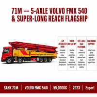 Camions pompe à béton d'occasion Sany 71m Volvo FMX 2023 55T, Camions pompe à béton d'occasion Sany Volvo 70m 71m en stock pour exportation