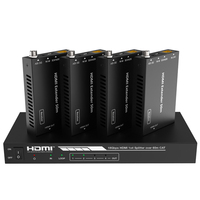 Répartiteur HDMI 1x4 18 Gbps, extension 60 m, 1x4 UTP Cat5e/Cat6, métal, émetteur-récepteur RJ45 4k