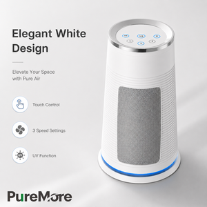 Purificatore d'Aria Intelligente con Filtro HEPA e Funzione <span class=keywords><strong>UV</strong></span>, 3 Velocità, Design Portatile per Casa, Ufficio e Camera da Letto - Product Image 2