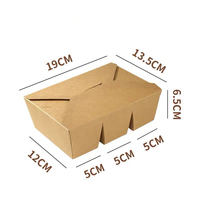 Boîte à lunch jetable en kraft pour emporter, 3 compartiments personnalisables, écologique, résistante à la graisse, pour sandwichs et poulet frit
