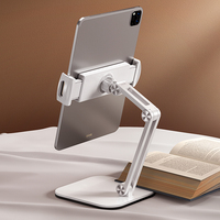 Support de tablette de bureau réglable à double bras X27 en alliage d'aluminium et acier, support de téléphone pliable pour iPad iPhone
