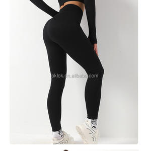 Leggings Deportivos de Yoga para Mujer, Control de Abdomen, Color Sólido, Forro Polar Cálido, Otoño-Invierno, Estilo Europeo Americano, Venta Caliente, Marca Privada - Product Image 3
